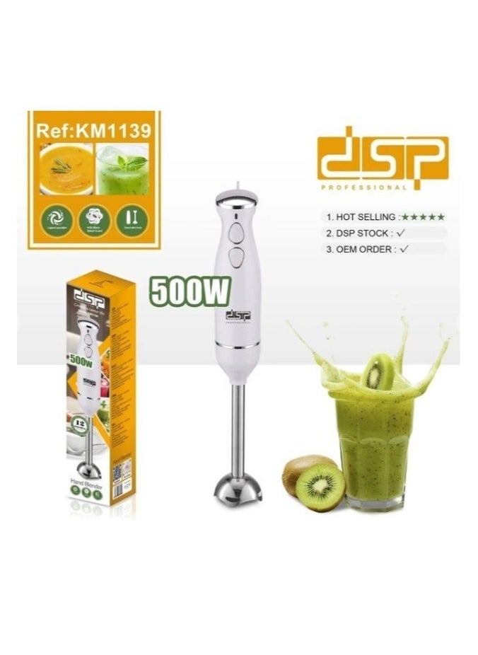 DSP - Blender chopper manual immersion 500W DSP KM 1139 with metal leg white - Image 1