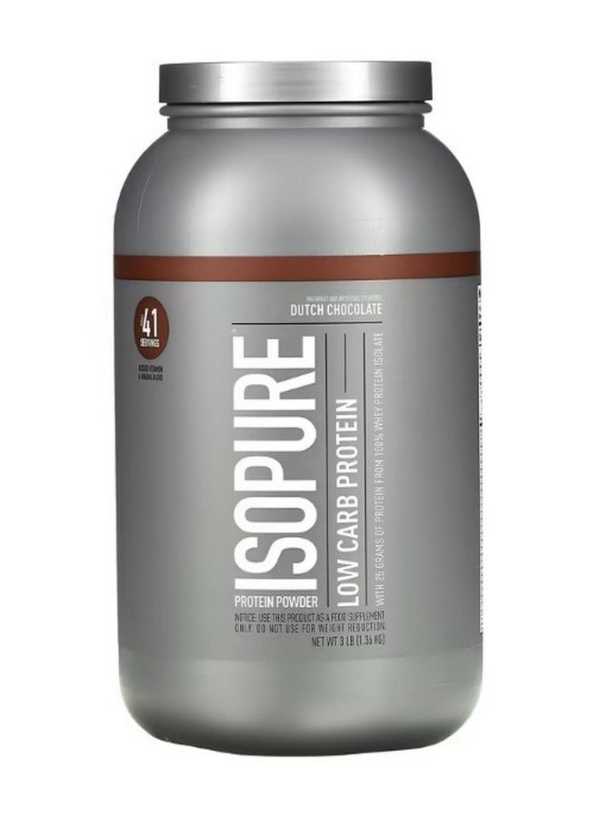 آيزوبيور Low Carb Protein Powder Dutch Chocolate 3 lb 1.36 kg - Image 1