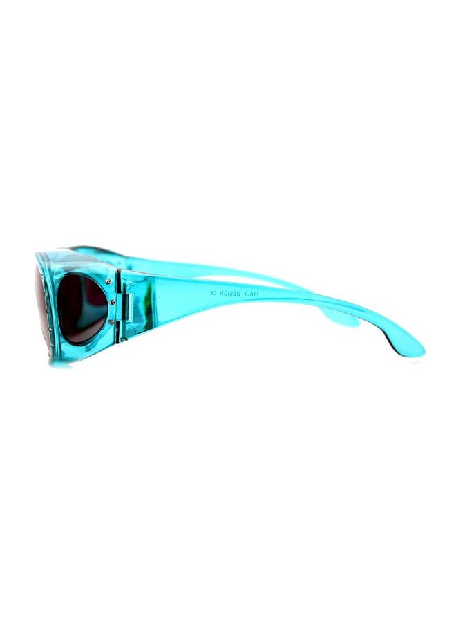 PASTL Womens Polarized Fit Over Glasses Rhinestone Sunglasses Oval Rectangular Purple - Image 4