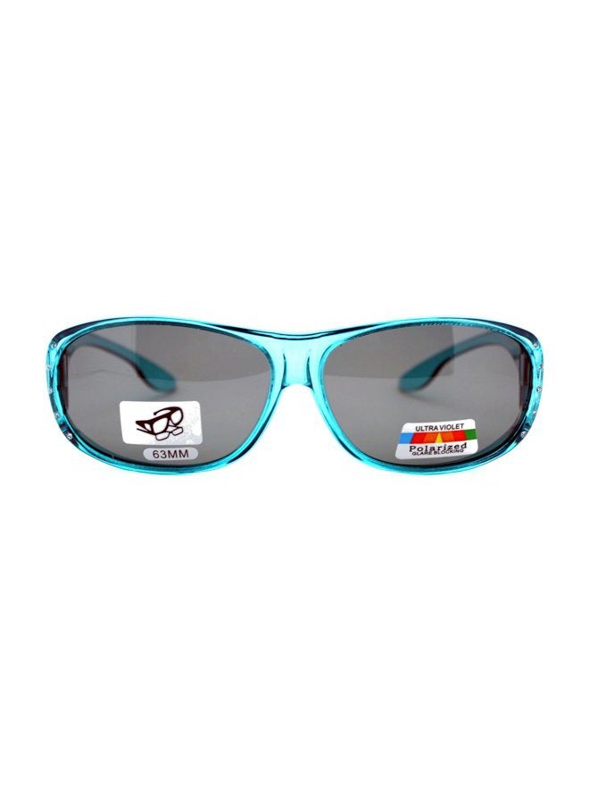 PASTL Womens Polarized Fit Over Glasses Rhinestone Sunglasses Oval Rectangular Purple - Image 2