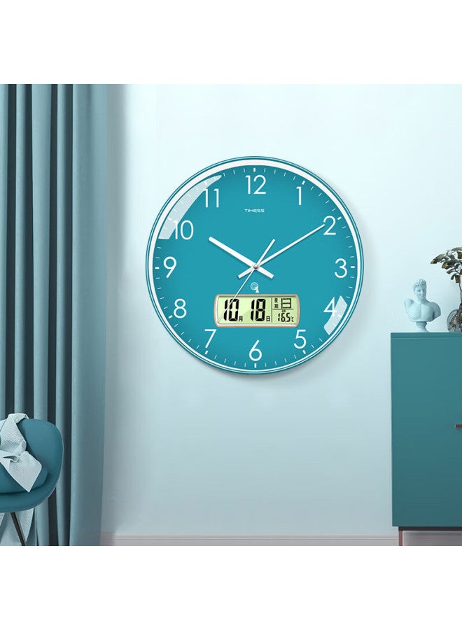 Timess Wall Clock Living Room Clock Simple Home Temperature Perpetual Calendar Radio Wall Clock 36cm - Image 4