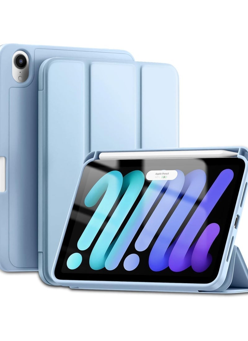 JAJEEK iPad Mini 7 Case 2024 (A17 Pro) for 7th/6th Generation 8.3 Inch iPad | Slim Trifold Stand Cover with Soft TPU Back | Auto Sleep/Wake Feature | Integrated Pencil Holder | Sky Blue Protective Case for iPad Mini 2024/2021 - Image 1