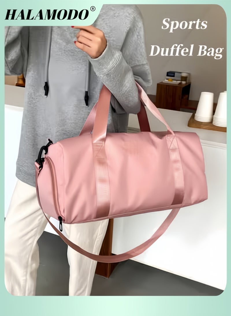 HALAMODO Women's Sports Duffel Bag Overnight Weekender Travel Bag with Wet Pocket Large Side Shoe Compartment Easy-access Front Pocket Interior Pocket and Adjustable Shoulder Strap Ideal as Gym Bag Yoga Bag  - Image 1