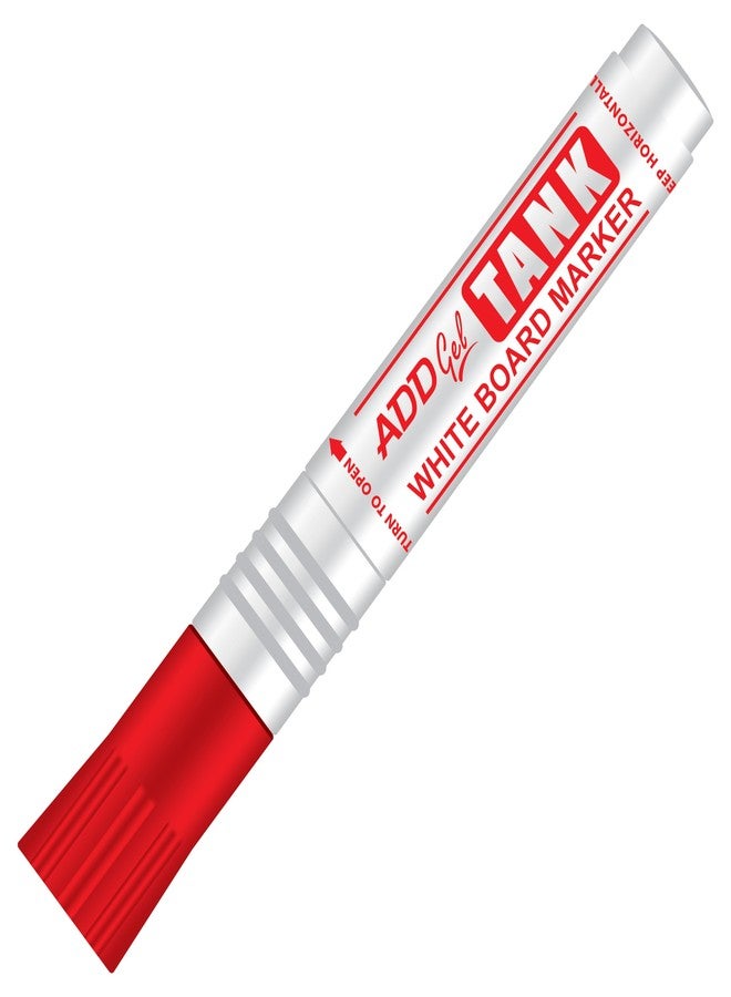 ADD Gel أقلام تحديد سبورة بيضاء جل ADD TANK، عبوة من 10 قطع (أحمر) - Image 1
