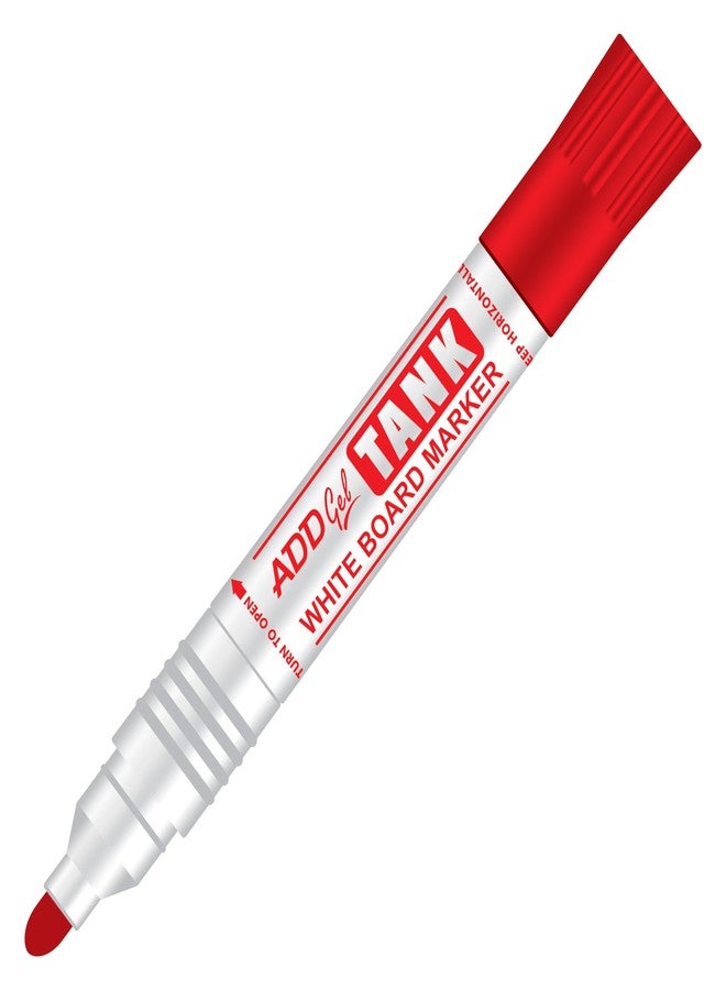 ADD Gel أقلام تحديد سبورة بيضاء جل ADD TANK، عبوة من 10 قطع (أحمر) - Image 2