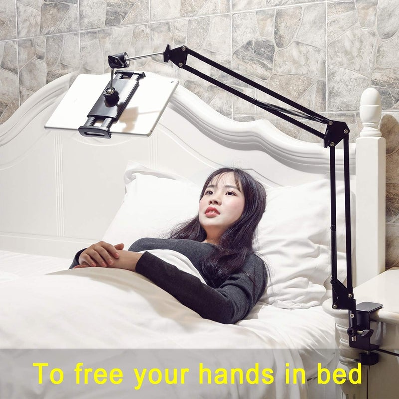 SAMHOUSING Tablet Stand for Bed,360 Degree Rotating Bed Tablet Mount Holder Stand with Aluminum Arm for iPad,iPhoneXS,N-Switch, Amazon Kindle Fire,or Other 4~11 inch Devices - Image 3