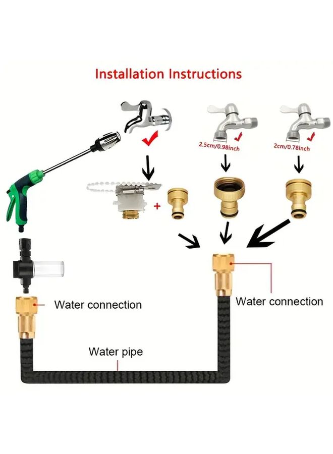 Heavy Duty Garden Hose Nozzle Sprinkler with Long Handle High Pressure Water Gun - Image 3