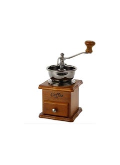 Generic Manual Wooden Coffee Grinder Stainless Steel Ceramic Conical Burr; - Keep your coffee tasting as fresh as day with this advanced coffee grinder. The design provides a fine grind from fine to coarse. Classic crank handle provides a firm, comfortable grip. Precision forged stainless steel conical burrs; Drawer adds convenience  - Image 1