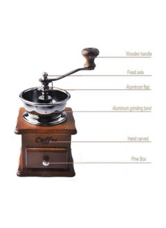 Generic Manual Wooden Coffee Grinder Stainless Steel Ceramic Conical Burr; - Keep your coffee tasting as fresh as day with this advanced coffee grinder. The design provides a fine grind from fine to coarse. Classic crank handle provides a firm, comfortable grip. Precision forged stainless steel conical burrs; Drawer adds convenience  - Image 3