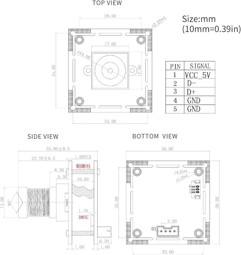 100 Degrees Manual Focus USB Camera Module 8MP 4K Low Latency Industrial Webcam - Image 5
