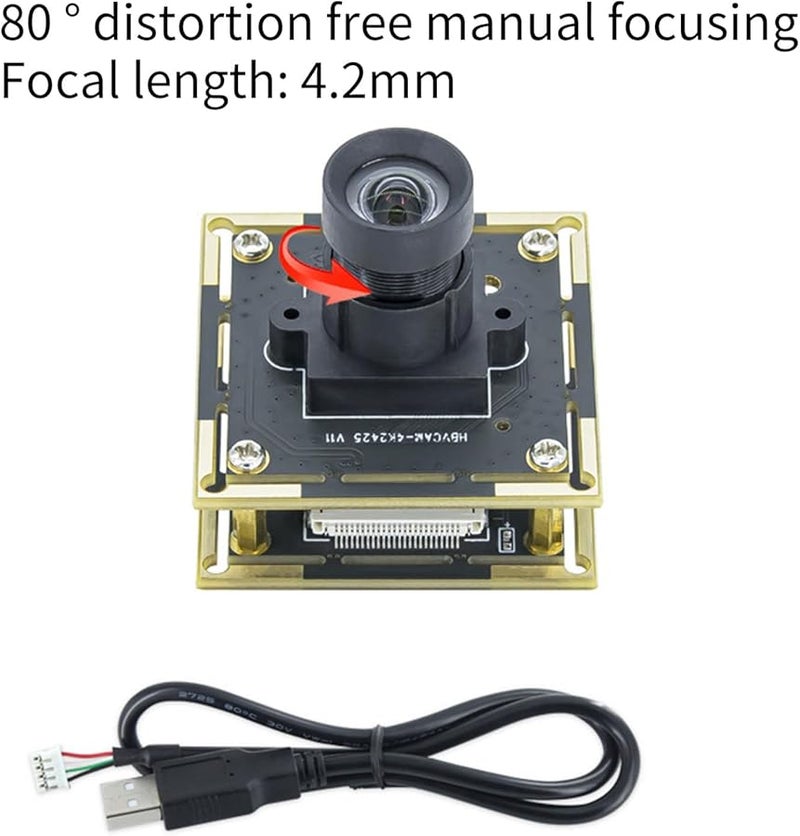 100 Degrees Manual Focus USB Camera Module 8MP 4K Low Latency Industrial Webcam - Image 4