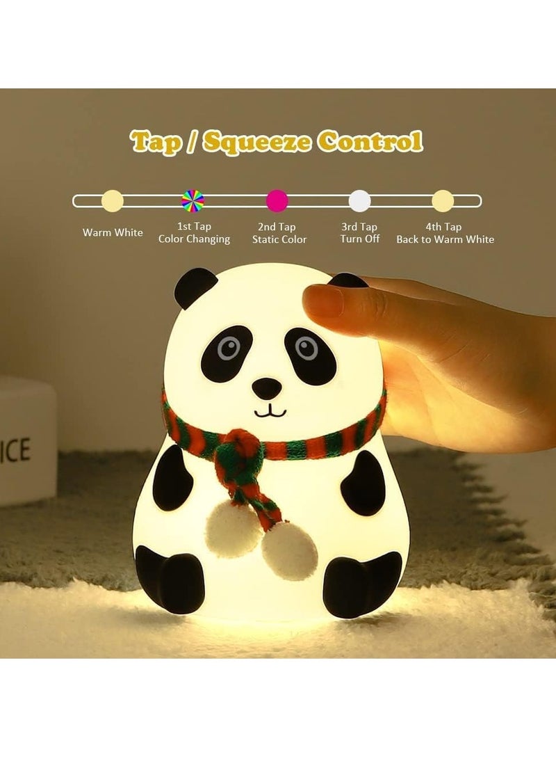 JAJEEK Night Light Panda Lamp – LED Silicone Touch Lamp with 7 Colors Changing, USB Rechargeable, Cute Panda Design for Kids Bedroom, Soft Glow Night Light (Multicolor) - Image 3
