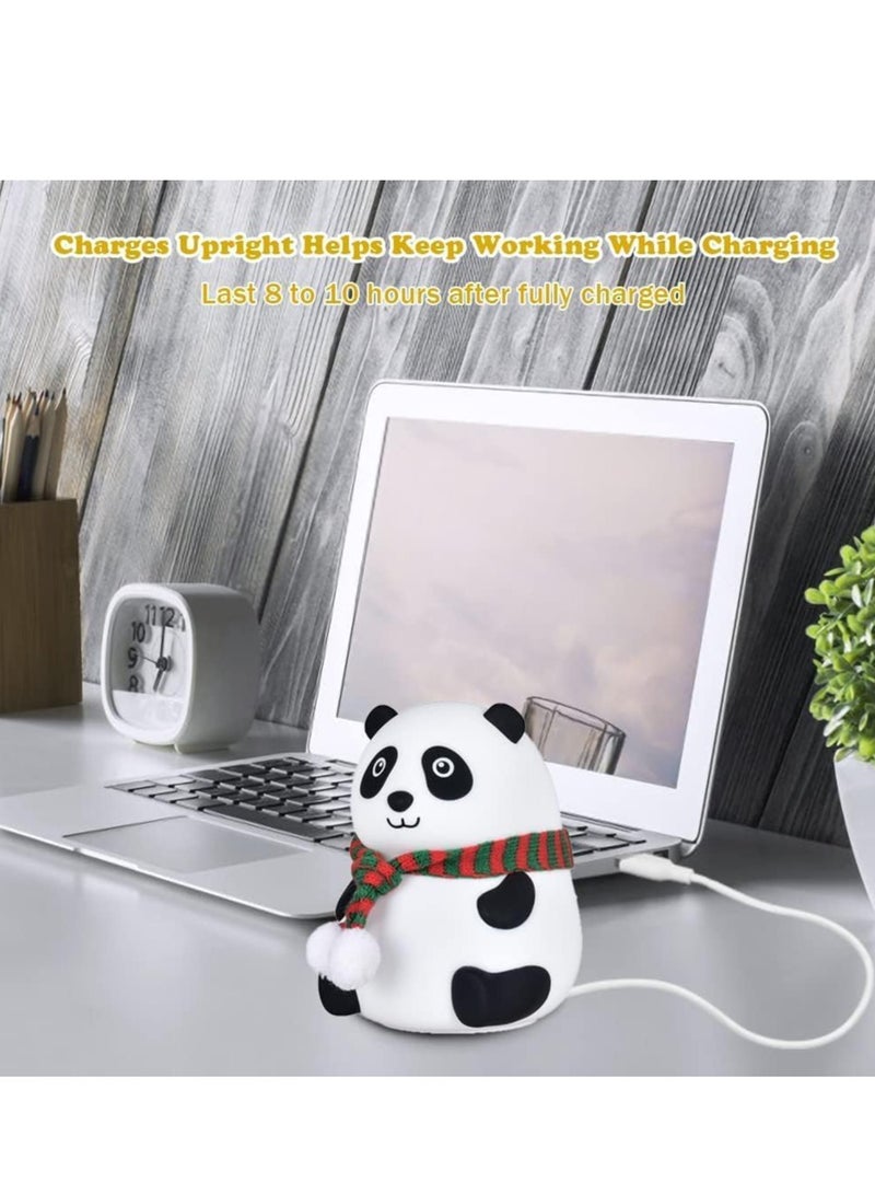 JAJEEK Night Light Panda Lamp – LED Silicone Touch Lamp with 7 Colors Changing, USB Rechargeable, Cute Panda Design for Kids Bedroom, Soft Glow Night Light (Multicolor) - Image 5
