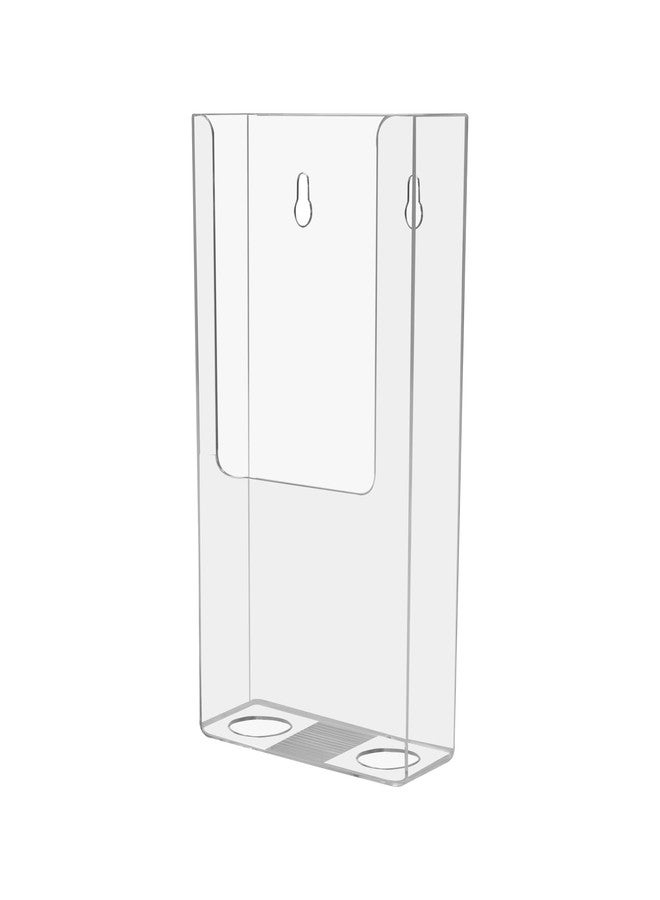 Marketing Holders Brochure Holder Display 3.5 Inches Wide Wall Mount Small TriFolds Bin Folded Flyers Maps Menus Clear Acrylic Organizing Rack for Medical Offices and Museums - Image 1