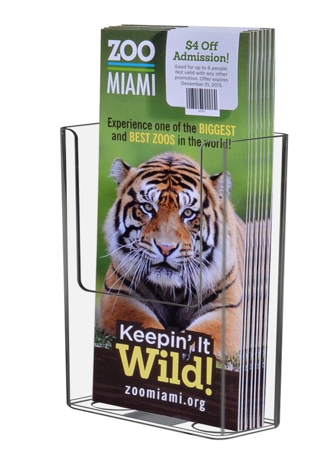 Marketing Holders Brochure Holder Display 3.5 Inches Wide Wall Mount Small TriFolds Bin Folded Flyers Maps Menus Clear Acrylic Organizing Rack for Medical Offices and Museums - Image 2