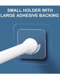 Halamine Adhesive Curtain Rod Holder, Shower Curtain Rod Mount Holder for Wall Adhesive Shower Rod Tension Retainer,Transparent Tension Bracket, No Drilling (4 Pack),1.58 x 0.47 in  - Image 2