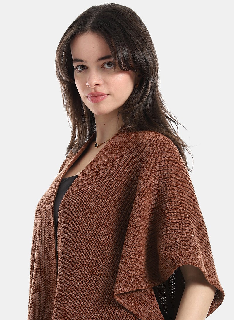 Andora Brown Regular Fit Cape - Image 4