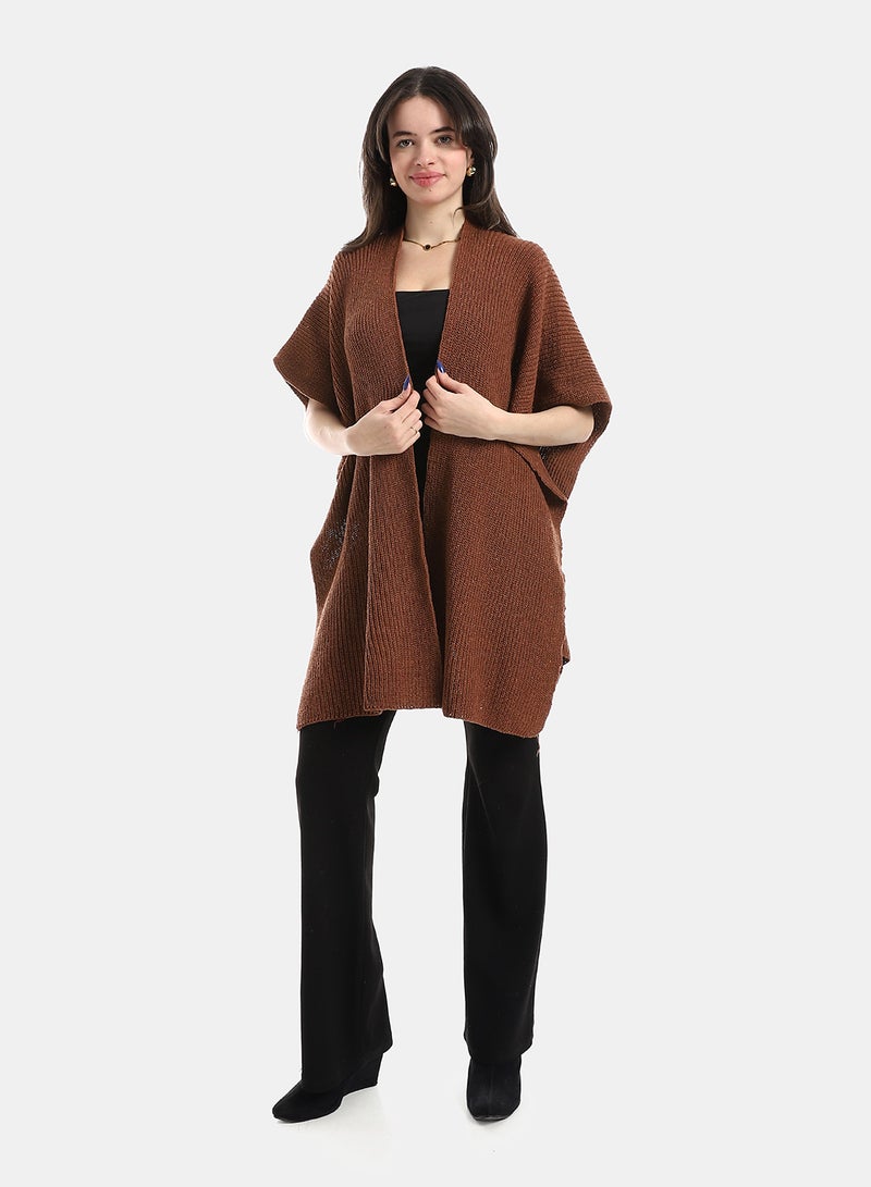 Andora Brown Regular Fit Cape - Image 5