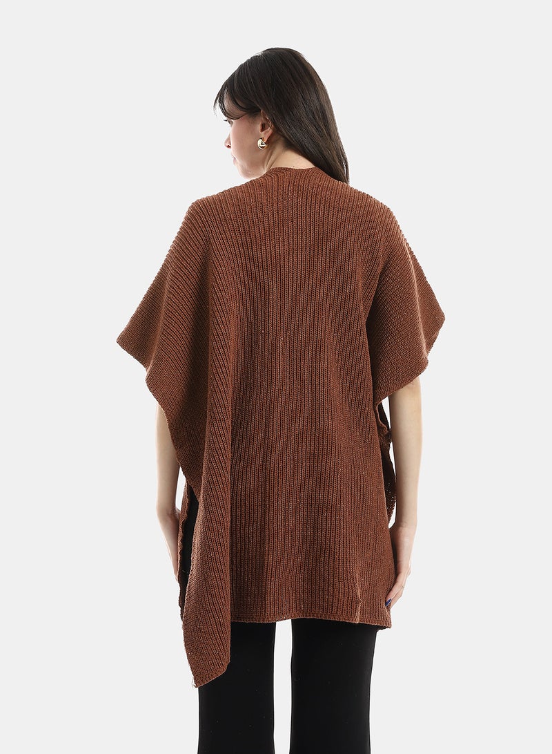 Andora Brown Regular Fit Cape - Image 3