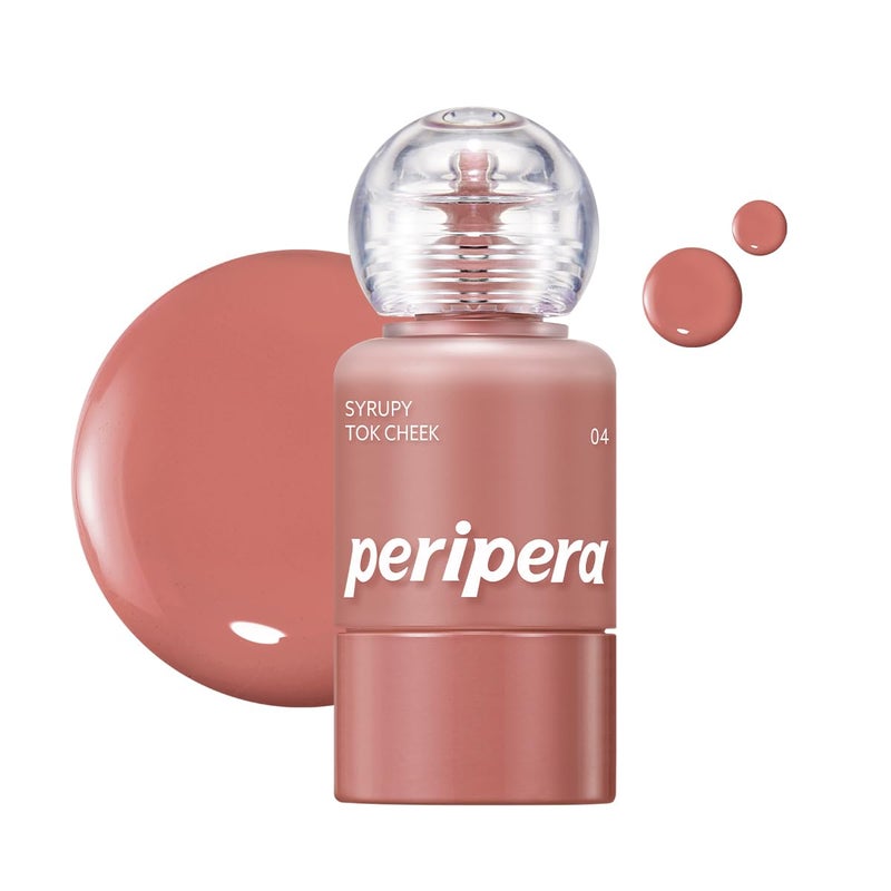 PERIPERA SYRUPY TOK CHEEK, Liquid Blush, Dewy Finish and Hydrates All day, Soft Velvet Texture Face Cheek Tint (04 SUNSHINE FIG, One Size) - Image 1
