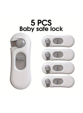 5pcs Baby Proofing Cabinet Locks - Easy Removal, No Drilling or Keys Required - Strong Adhesive Tape - Newest Design for Drawer, Refrigerator, Oven - Keep Your Child Safe - pzsku/ZDBA0CD513757B3E2E846Z/45/_/1712924499/d66f2330-39d6-4851-8e22-3661e1341a3f