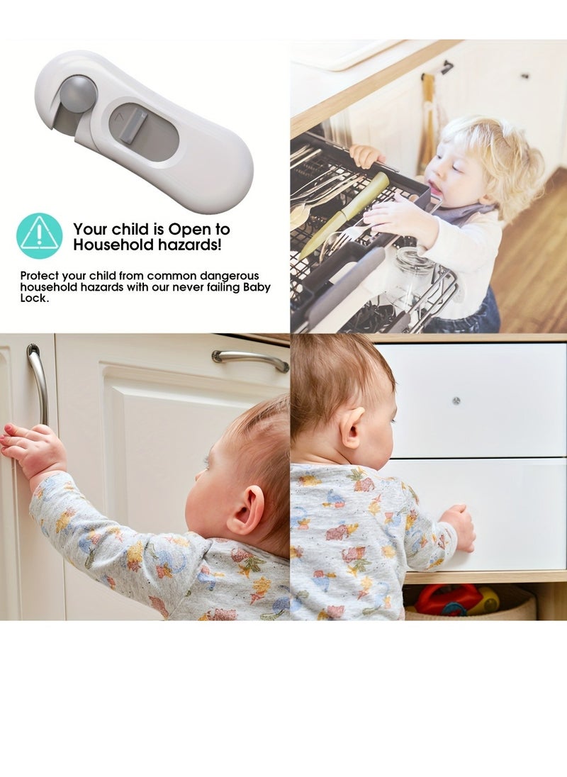 Generic - 5pcs Baby Proofing Cabinet Locks - Easy Removal, No Drilling or Keys Required - Strong Adhesive Tape - Newest Design for Drawer, Refrigerator, Oven - Keep Your Child Safe - Image 1