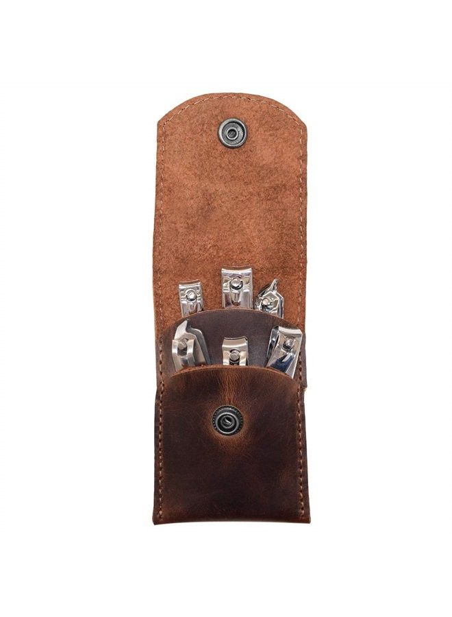 Hide & Drink , Soft Leather Double Nail Clipper Case, Beauty & Personal Care, Commuter & Nomad Gift, Grooming Case, Home & Travel Essentials, Handmade Includes 101 Year Warranty :: Bourbon Brown - Image 1