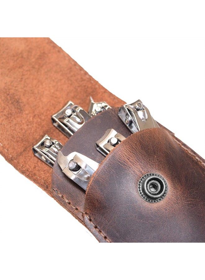 Hide & Drink , Soft Leather Double Nail Clipper Case, Beauty & Personal Care, Commuter & Nomad Gift, Grooming Case, Home & Travel Essentials, Handmade Includes 101 Year Warranty :: Bourbon Brown - Image 4