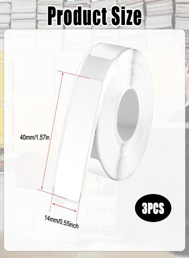 XIHIRCD 480pcs/3 Rolls Label Printer Tapes for Phomemo D30, 14x40mm Thermal Paper Self-Adhesive Label Waterproof Labeling Stickers for Office School Home (White) - Image 2