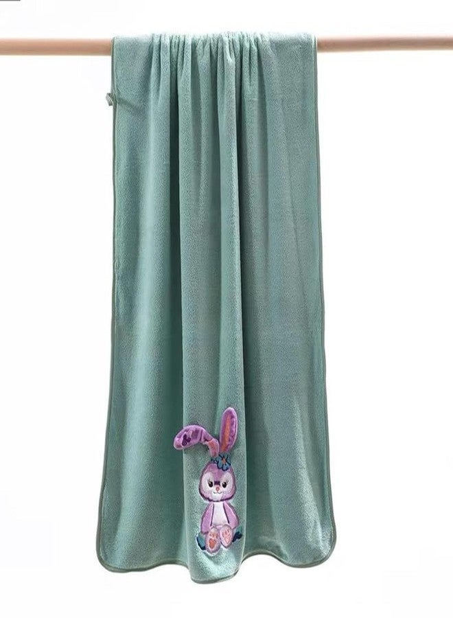 BEDSHED Microfiber Kids Bath Towels Quick Dry Super Absorbent Super Soft Bath Towel for Babies Toddler-Baby Towel for Boys and Girls (Purple/Green, Pack of 2) - Image 3
