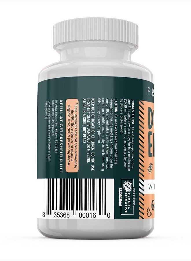 Freshfield Naturals - Freshfield Digestive Enzyme Pro-Blend with Probiotics | Vegan Friendly | Support Digestive Health | Shelf Stable | 60 Veggie Capsules - Image 1