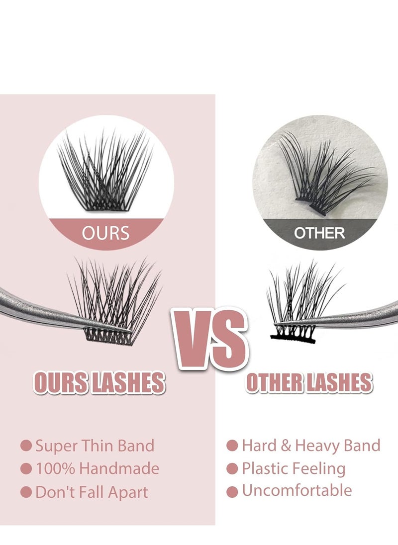 Generic - Wide wire false eyelashes, single strands, D size 10-12-14-16mm, 60 pieces in a box, suitable for carrying with ease, especially for beginners to make at home or in beauty salons. - Image 1