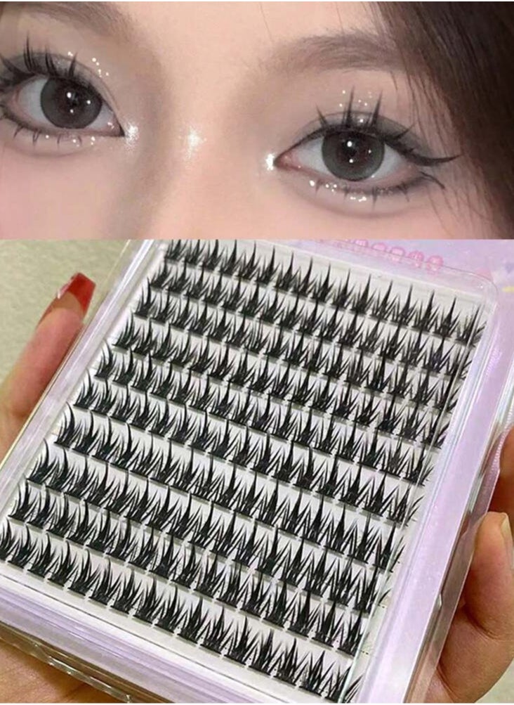 Generic - Wide wire false eyelashes, single strands, D size 10-12-14-16mm, 60 pieces in a box, suitable for carrying with ease, especially for beginners to make at home or in beauty salons. - Image 1