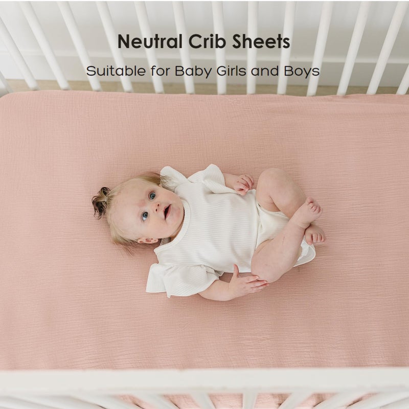 Gauze cotton baby mattress, universal for standard cribs and toddler mattresses, soft and breathable baby sheets for boys and girls (28 "x52") - Image 4