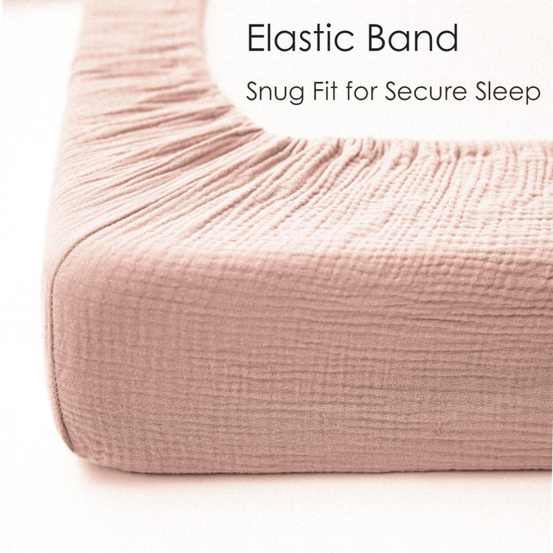 Gauze cotton baby mattress, universal for standard cribs and toddler mattresses, soft and breathable baby sheets for boys and girls (28 "x52") - Image 3