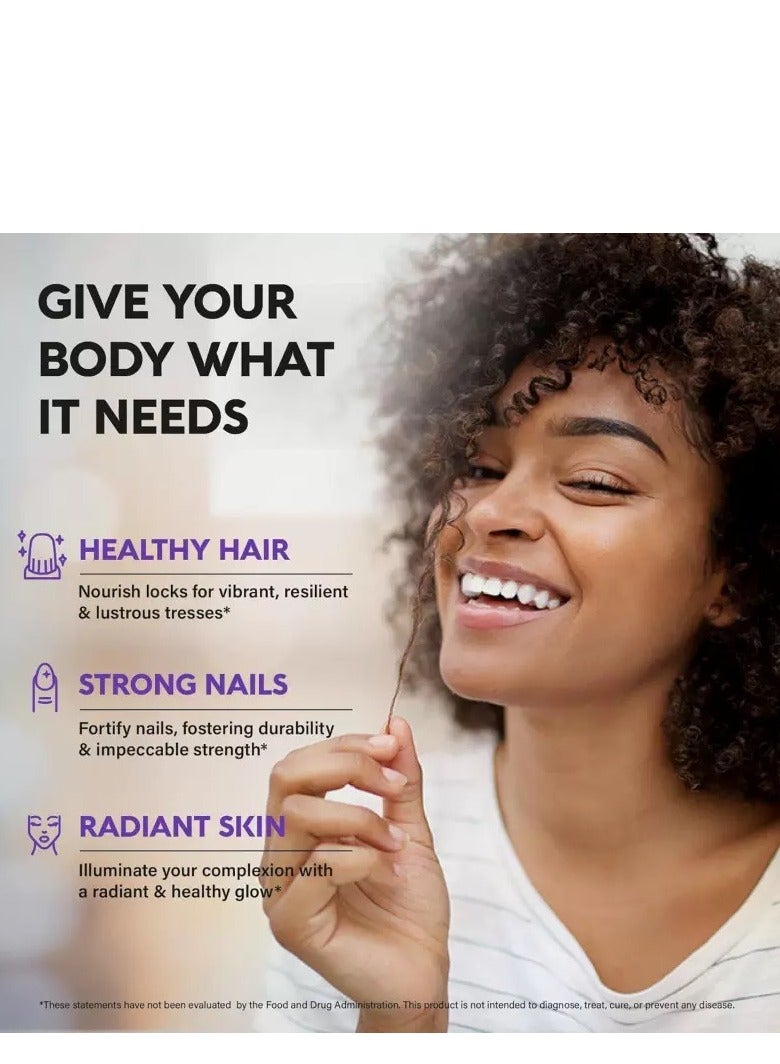 25000mcg Collagen Biotin Complex Capsules (60 capsules) 7-in-1 Powerful Formula - Hair Thickening / Skin Elasticity / Nail Strengthening | Contains Keratin + Hyaluronic Acid | Clinically Proven / Non-GMO / Gluten Free