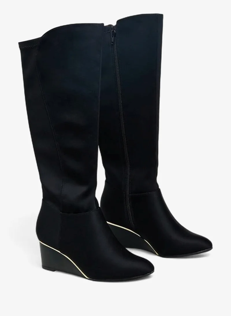 Celeste BLACK Women Wedge Heel High Shaft Boots for Women | Best Price UAE