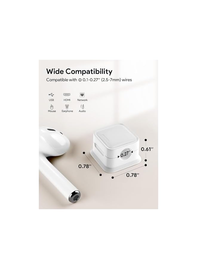 Green Tiger 8 Pack Magnetic Cord Organizer, Easy Secure Adhesive Cable Management, Wire Holder Keeper Organizer Management, Hide Or Organize Phone USB Charger Cable for Home,Office,Car,Desk,Nightstand (White) - Image 5