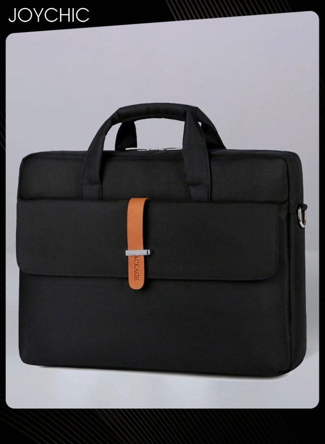 جوي شيك حقيبة كمبيوتر محمولة صغيرة 13.3 بوصة، حقيبة كتف كبيرة الحجم، حقيبة رسول، حقيبة حمل كمبيوتر وجهاز لوحي للرجال للعمل والمدرسة والسفر، لون أسود - Image 3