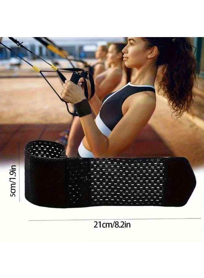 2pcs Dark Black Ultra Thin Compression Wrist Support Straps Soft High Elasticity Adjustable - Image 3