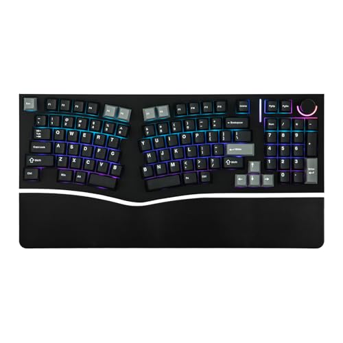 MechLands Feker Alice98 Ergonomic 98 Keys Custom Mechanical Keyboard, VIA Programmable, USB-C Wired Gaming Keyboard, Hot Swappable, 5 Layer Paddings, Control Knob, NKRO, RGB for Win/Mac (Black) - Image 1