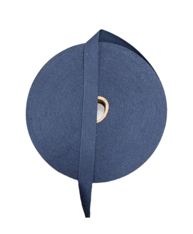 ABB Ropes & Niwars ABB Ropes Niwars Navy Blue 25mm Cotton Webbing Tape Strapping Belt Strap Bag Making Sofa Elastic Webbing Furniture Repair DIY Upholstery Modification Elastic Belt 10 Mtrs 
