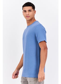 French Connection Men Crew Neck Short Sleeves Plain T-Shirt, Blue  - Image 2