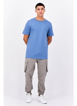 French Connection Men Crew Neck Short Sleeves Plain T-Shirt, Blue  - Image 4
