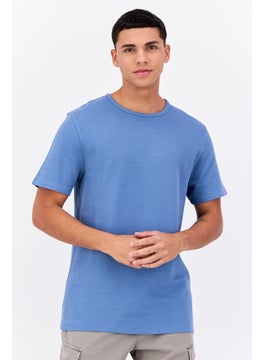 French Connection Men Crew Neck Short Sleeves Plain T-Shirt, Blue  - Image 1
