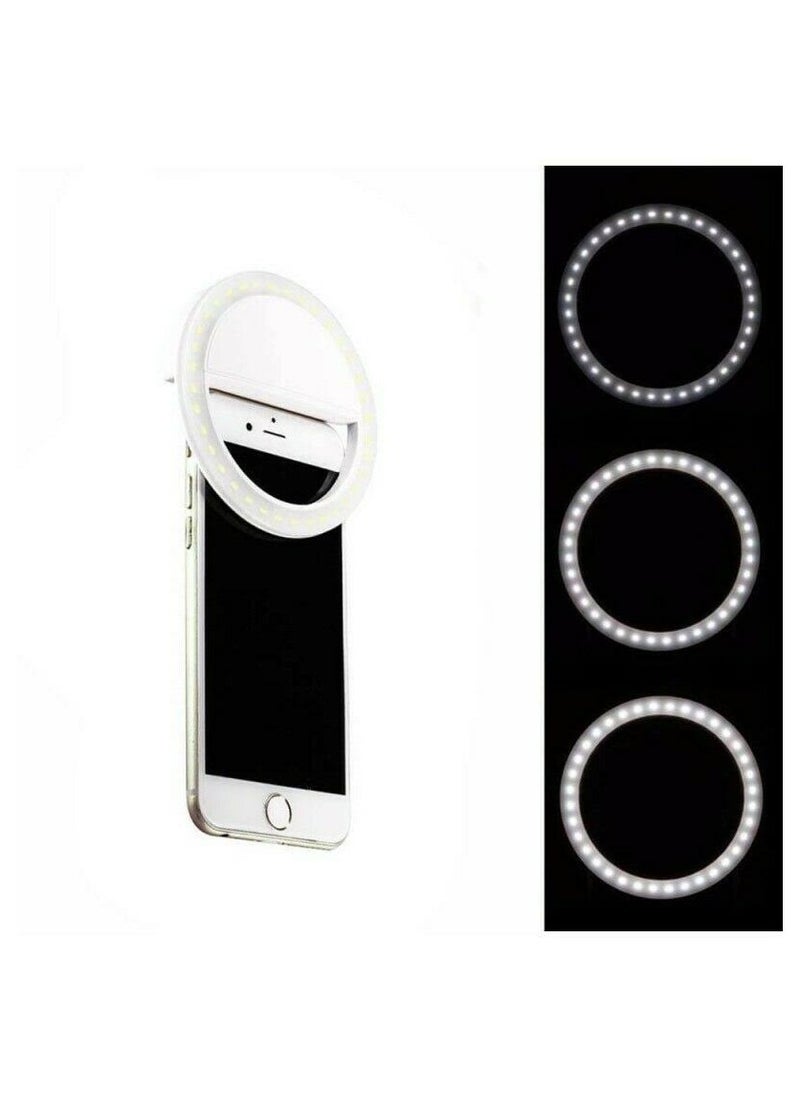 Generic - Clip on Selfie Ring Flash Light RGB for Mobile Tablet & Laptop For Smart Phone Camera Round Shape - Image 1