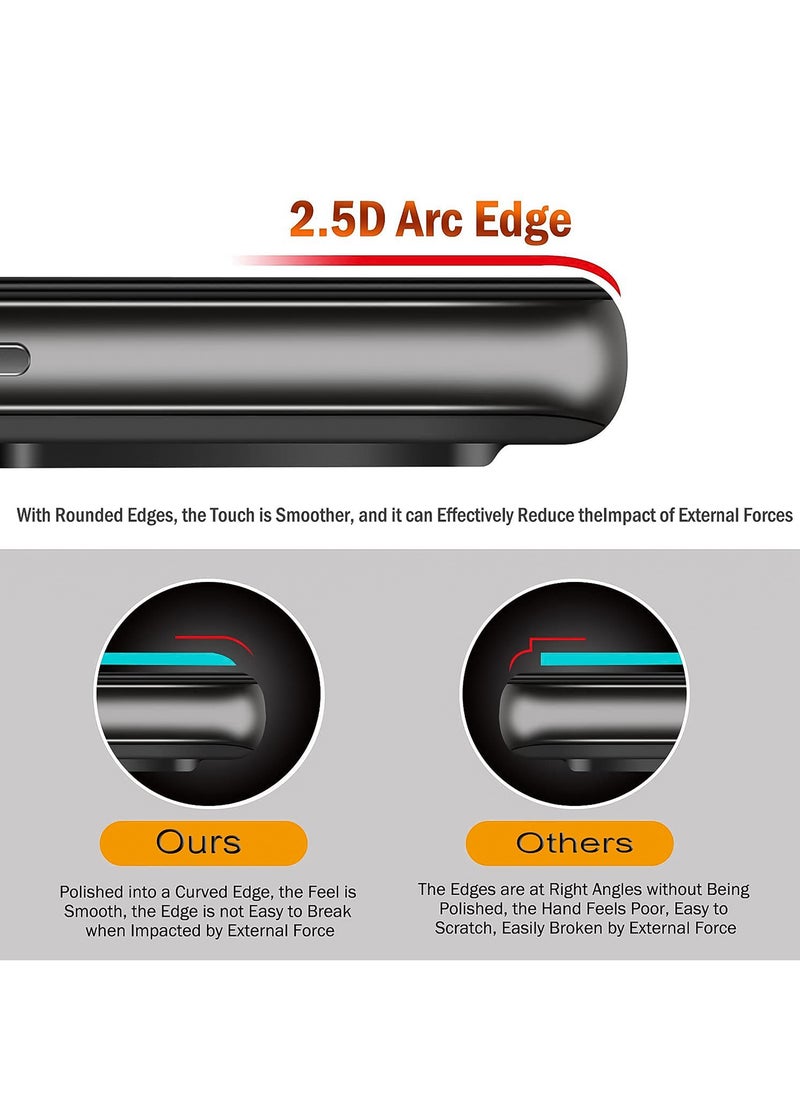2 Pieces Red Magic 9 Pro Screen Protector, Compatible with ZTE nubia Red Magic 9 Pro / RedMagic 9 Pro+ Tempered Glass Protection (Black Clear)