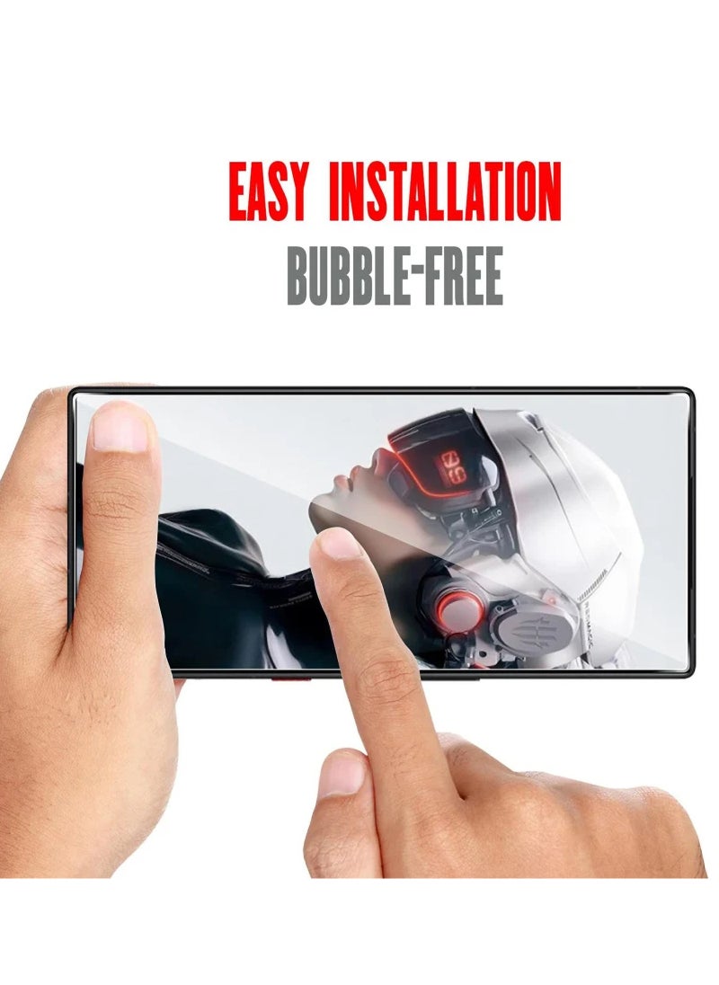 2 Pieces Red Magic 9 Pro Screen Protector, Compatible with ZTE nubia Red Magic 9 Pro / RedMagic 9 Pro+ Tempered Glass Protection (Black Clear)