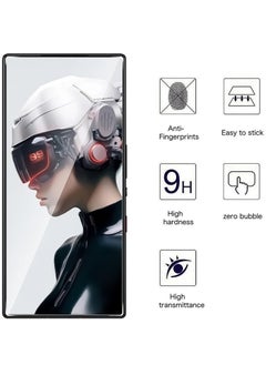 ماركة غير محددة قطعتان من حامي شاشة الزجاج المقسى الأحمر السحري 9 برو، متوافقة مع ZTE nubia Red Magic 9 Pro / RedMagic 9 Pro+ حماية الزجاج المقسى (أسود واضح)  - Image 3