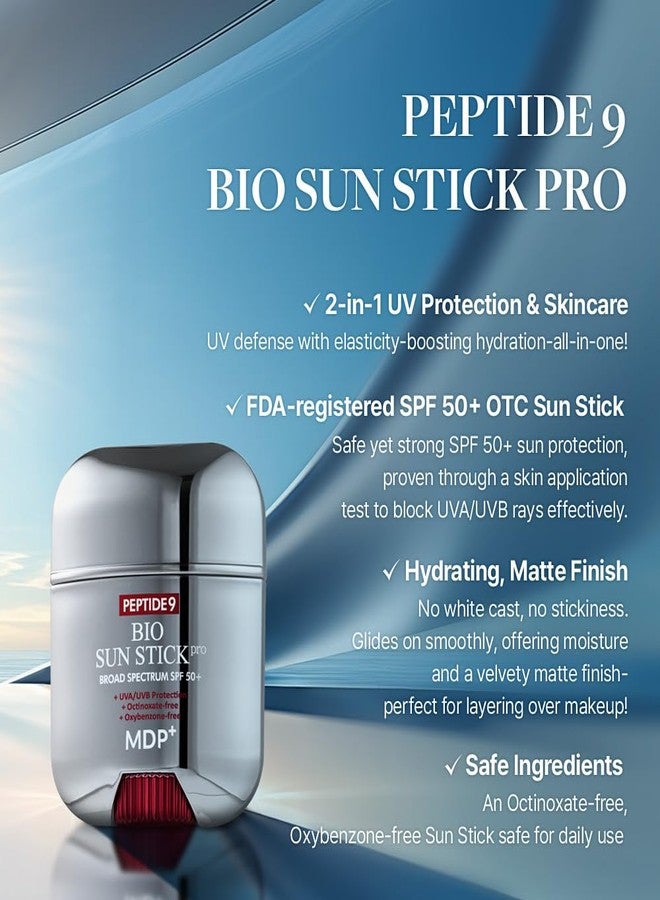 MDP+ Peptide 9 Bio Sunstick Pro | Korean Sunscreen Stick SPF 50+ | Lightweight, Non-Greasy Broad Spectrum UV Protection for Face & Body - Image 2